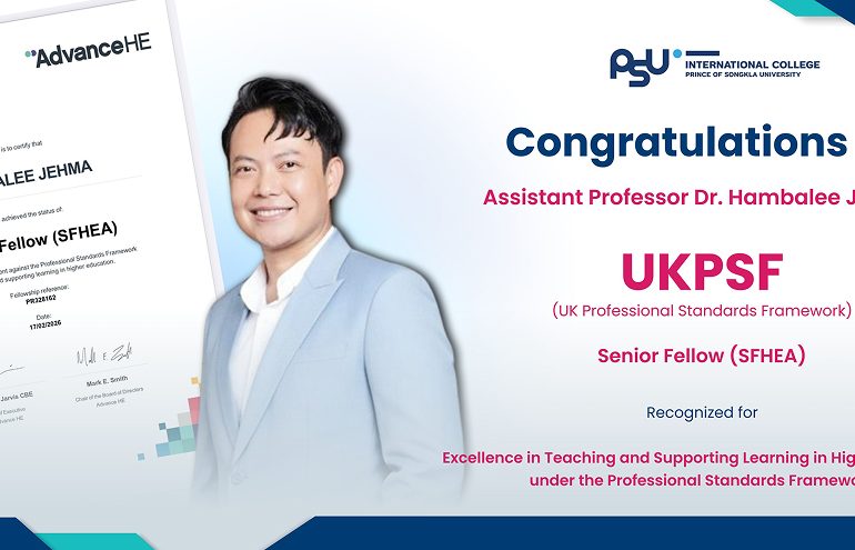 Congratulations to Asst. Prof. Dr. Hambalee Jehma